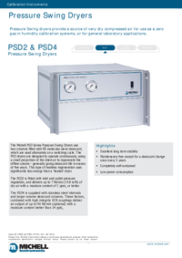 Thumbnail of document Data Sheet - PSD2 & PSD4 Pressure Swing Dryers